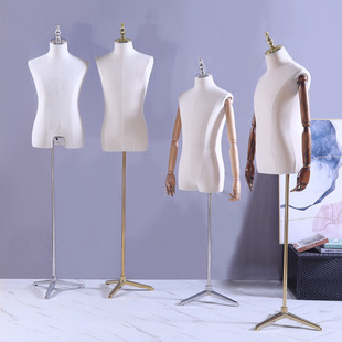 Cloth-Wrapped Male Mannequin - Telescopic Base Clothing Store Window Rack