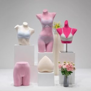 Velvet Half-Length Female Mannequin - Clothing Store Window Prop (Gathered Bras/Underwear)