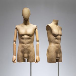 Retro Kraft Paper Muscular Male Mannequin - Men’s Store Window Shelf