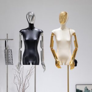 PU Leather Female Mannequin - Women’s Store Window Stand (Pearl Face Design)