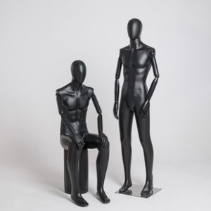 Matte Black Male Mannequin (With Movable Hands) - Men’s Store Window Stand