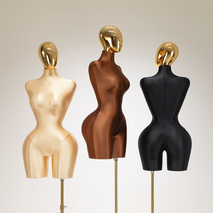 EU/US Plus Size Female Mannequin - Clothing Store Window Stand (With Electroplated Head)