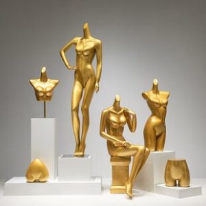 Gold Bra Mannequin - Women’s Store Window Stand