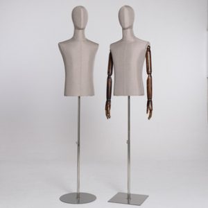 O1CN01FqsZQ71nondqCPcdf_2218826365137-0-cib.310x310.jpg Gray Cloth-Wrapped Half-Length Male Mannequin - Men’s Store Window Stand (Suits)