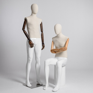 O1CN01JeUyPq1nonbxaXRJ7_2218826365137-0-cib.310x310.jpg High-End Cloth-Wrapped Male Mannequin - Clothing Store Window Stand (With Solid Wood Hands)