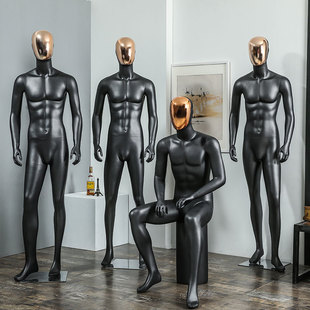 Electroplated Face-Changing Male Mannequin - Men’s Store Window Stand