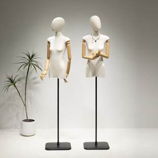 New Flat Female Mannequin - Half-Length Women’s Store Window Stand