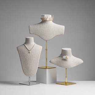 O1CN01Qp6CWU1eBZ6Xhy8O3_2215866743833-0-cib.310x310.jpg Bamboo Hemp Necklace Display Stand - Jewelry Counter Neck Mold Prop