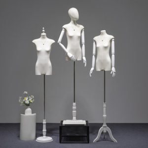 O1CN01RdjabF1YOUgmzazpL_2215791163049-0-cib.310x310.jpg White Flat Female Mannequin (Wooden Base) - Clothing Store Window Prop