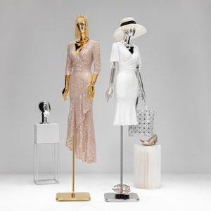 Silver Electroplated Female Mannequin - High-End Women’s Store Window Stand