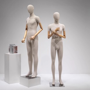 O1CN01VyEuVw1X95kia53yw_2220254502880-0-cib.310x310.jpg High-End Unisex Bamboo-Jointed Linen Mannequin - Clothing Store Half-Length Window Stand
