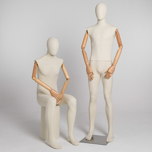 O1CN01WyRe461nonbxamsRy_2218826365137-0-cib.310x310.jpg High-End Cloth-Wrapped Male Mannequin - Clothing Store Window Stand (With Movable Hands)