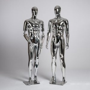 Silver Electroplated Male Mannequin - Men’s Store Window Stand