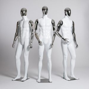 Silver Electroplated Male Mannequin - Men’s Store Window Stand