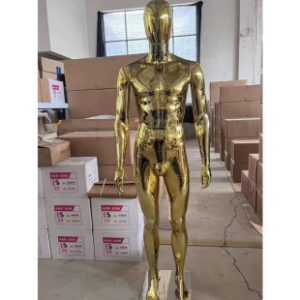 Gold Electroplated Plastic Male Mannequin - Clothing Store Window Stand