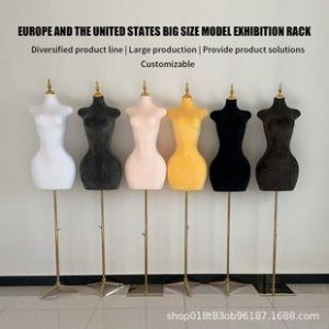 O1CN01bcSBoh1QHbnY5np5S_2217964261951-0-cib.310x310.jpg Cross-Border Plus Size Velvet Female Mannequin - White Foam Half-Length Stand (Needle-Insertable)
