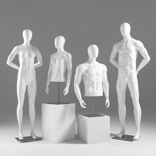 O1CN01dZ4A7W1nonf405T82_2218826365137-0-cib.310x310.jpg High-End Matte White Male Sports Mannequin - Men’s Store Display Stand