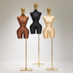 EU/US Plus Size Female Mannequin - Women’s Store Window Stand (With Electroplated Head)