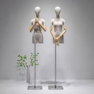 Bamboo Hemp Half-Length Female Mannequin - Women’s Store Window Stand