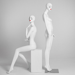 Matte White Makeup Female Mannequin - Korean Women’s Store Stand