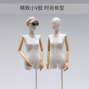 O1CN01jYsI9A1oWlNxUWN3c_2213992875233-0-cib.310x310.jpg High-End Bamboo Hemp Female Mannequin - Half-Length Women’s Store Stand