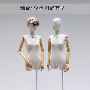 O1CN01jYsI9A1oWlNxUWN3c_2213992875233-0-cib.310x310.jpg High-End Bamboo Hemp Female Mannequin - Half-Length Women’s Store Stand