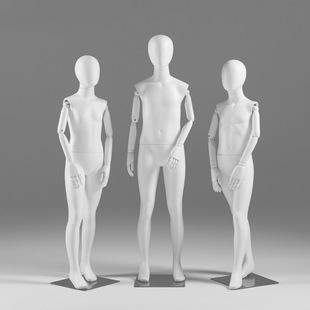Matte White Kids’ Mannequin - Kids’ Store Window Stand (With Movable Hands)