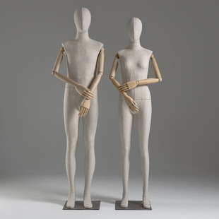 O1CN01kcFGNk1nonbxlaOEp_2218826365137-0-cib.310x310.jpg Bamboo Hemp Cloth-Wrapped Couple Mannequin - Women’s Store Window Stand (Male Style)