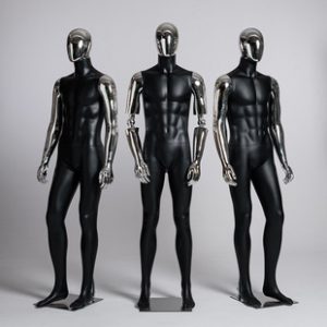 Silver Electroplated Male Mannequin - Men’s Store Window Stand