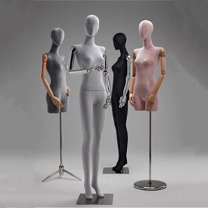 Colorful Velvet Flat-Shoulder Female Mannequin - Wedding Dress Store Window Rack