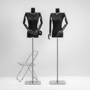 O1CN01t11Owb1oWlP1EhxaY_2213992875233-0-cib.310x310.jpg Black Flat/Right-Angle Shoulder Female Mannequin - Women’s Store Window Stand