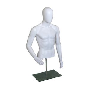 O1CN01vFcw961eBYztvVTv5_2215866743833-0-cib.310x310.jpg Bright White Plastic Half-Length Male Mannequin - Clothing Store Window Stand