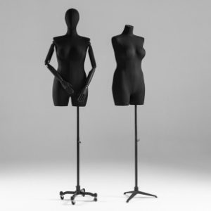 Matte Black Plus Size Female Mannequin - Women’s Store Window Stand