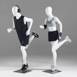 Unisex Teenage Couple Mannequin - Women’s Store Window Stand (Male Running Style)