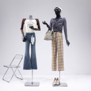 Suede Shrug-Shoulder Female Mannequin - Women’s Store Window Stand (Wide Shoulder)