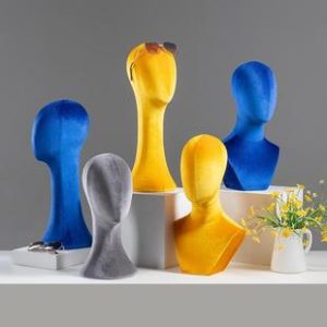O1CN01yENfQ21oWleEvyaw2_2213992875233-0-cib.310x310.jpg Colorful Velvet Head Mannequin - Clothing Store Wig & Hat Stand