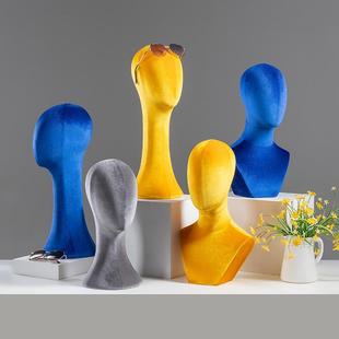 O1CN01yENfQ21oWleEvyaw2_2213992875233-0-cib.310x310.jpg Colorful Velvet Head Mannequin - Clothing Store Wig & Hat Stand